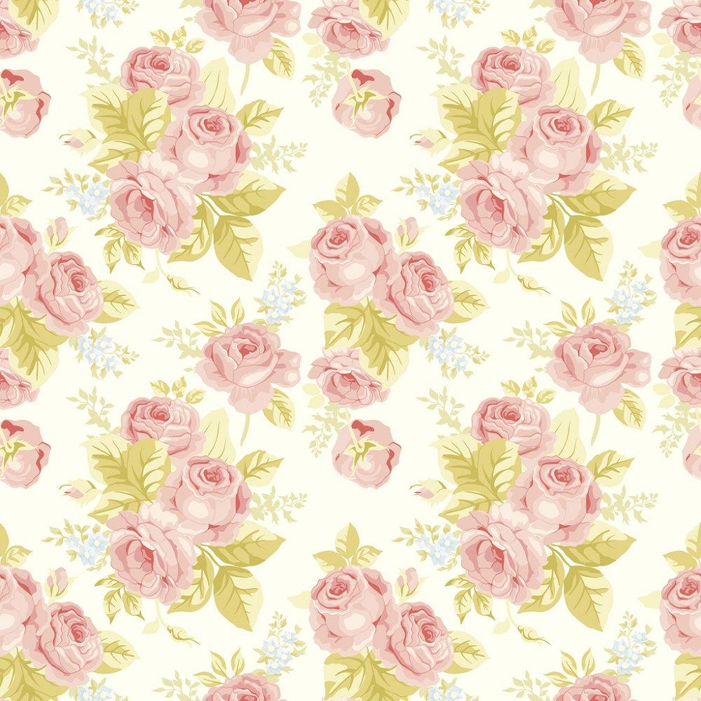 Bright Vintage Roses Fabric