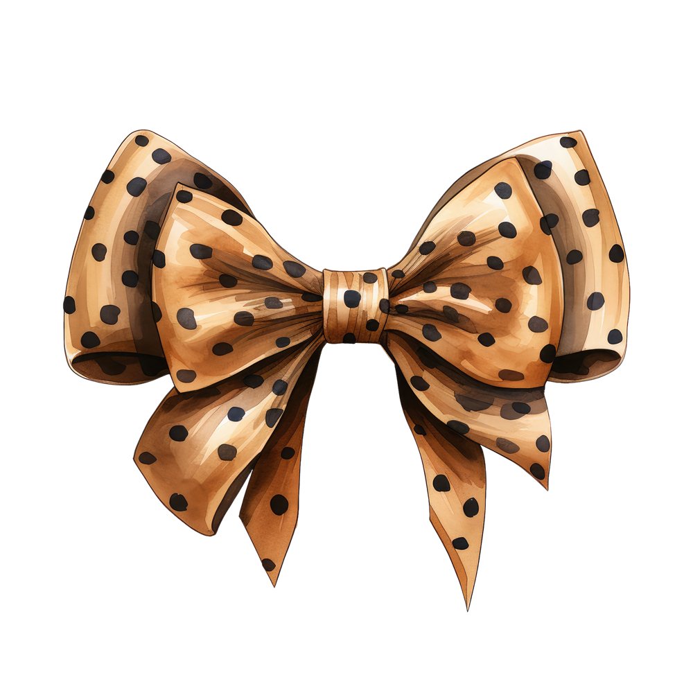 Brown & Gold Bow #2 Fabric Panel