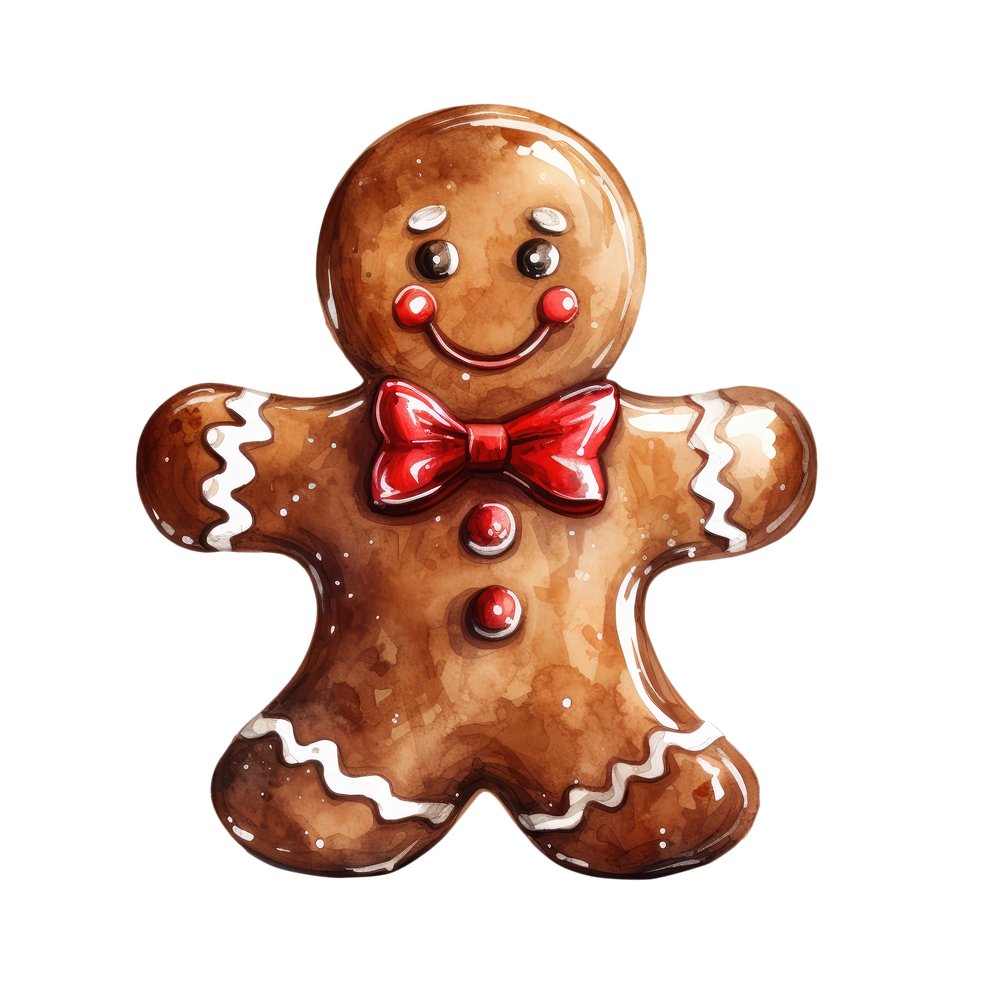 Brown & Gold Gingerbread Man #2 Fabric Panel