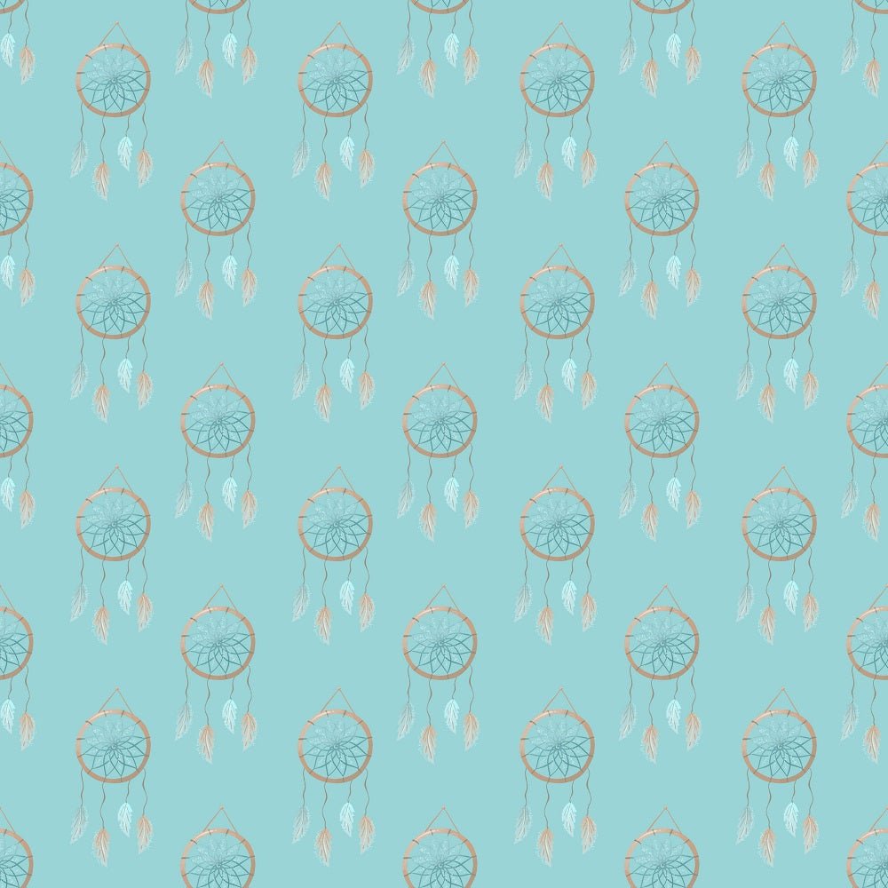 Boho Woodland Dream Catcher Fabric - Blue