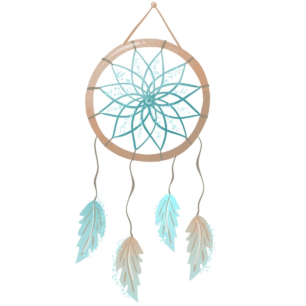 Boho Woodland Dream Catcher Fabric Panel