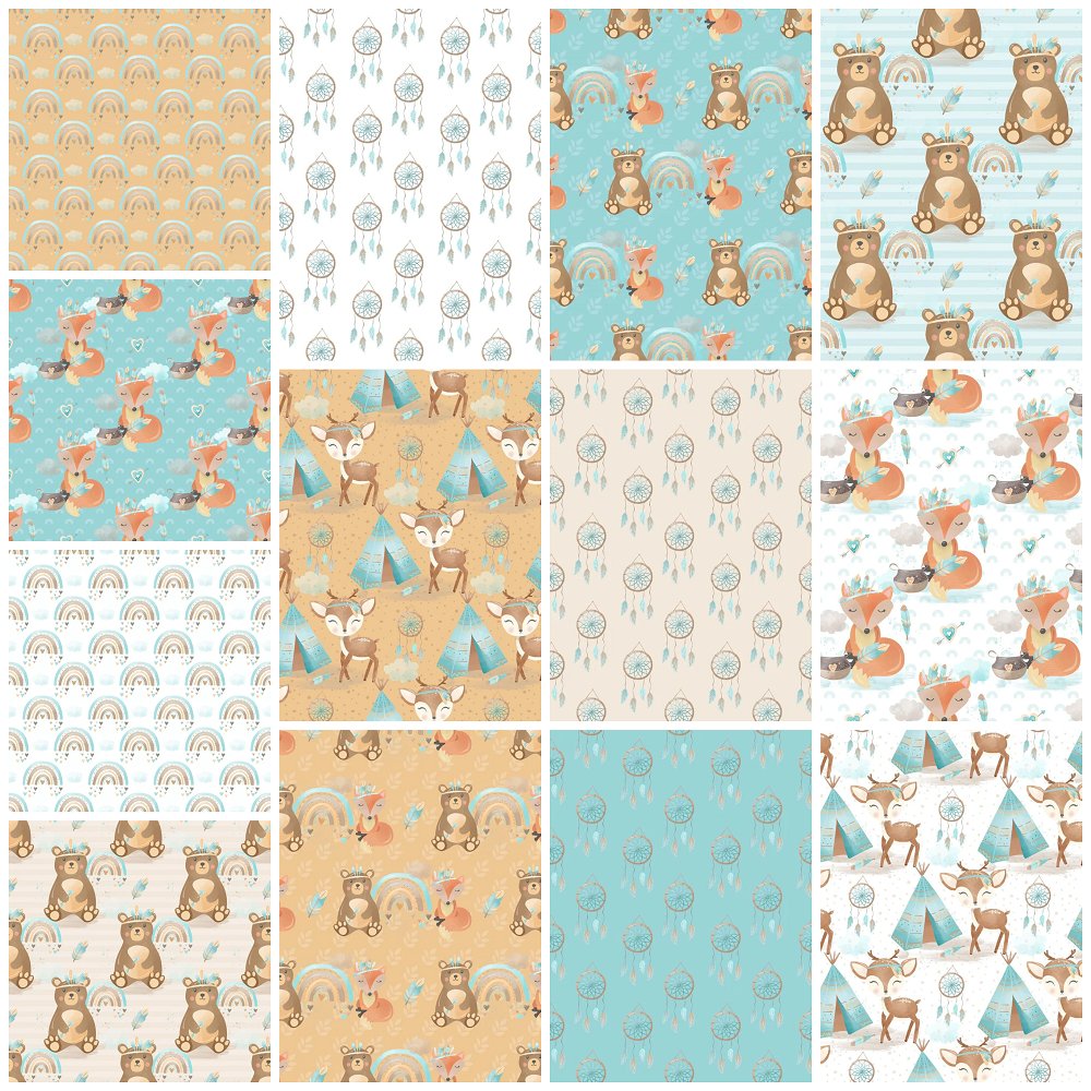 Boho Woodland Fat Quarter Bundle - 13 Pieces
