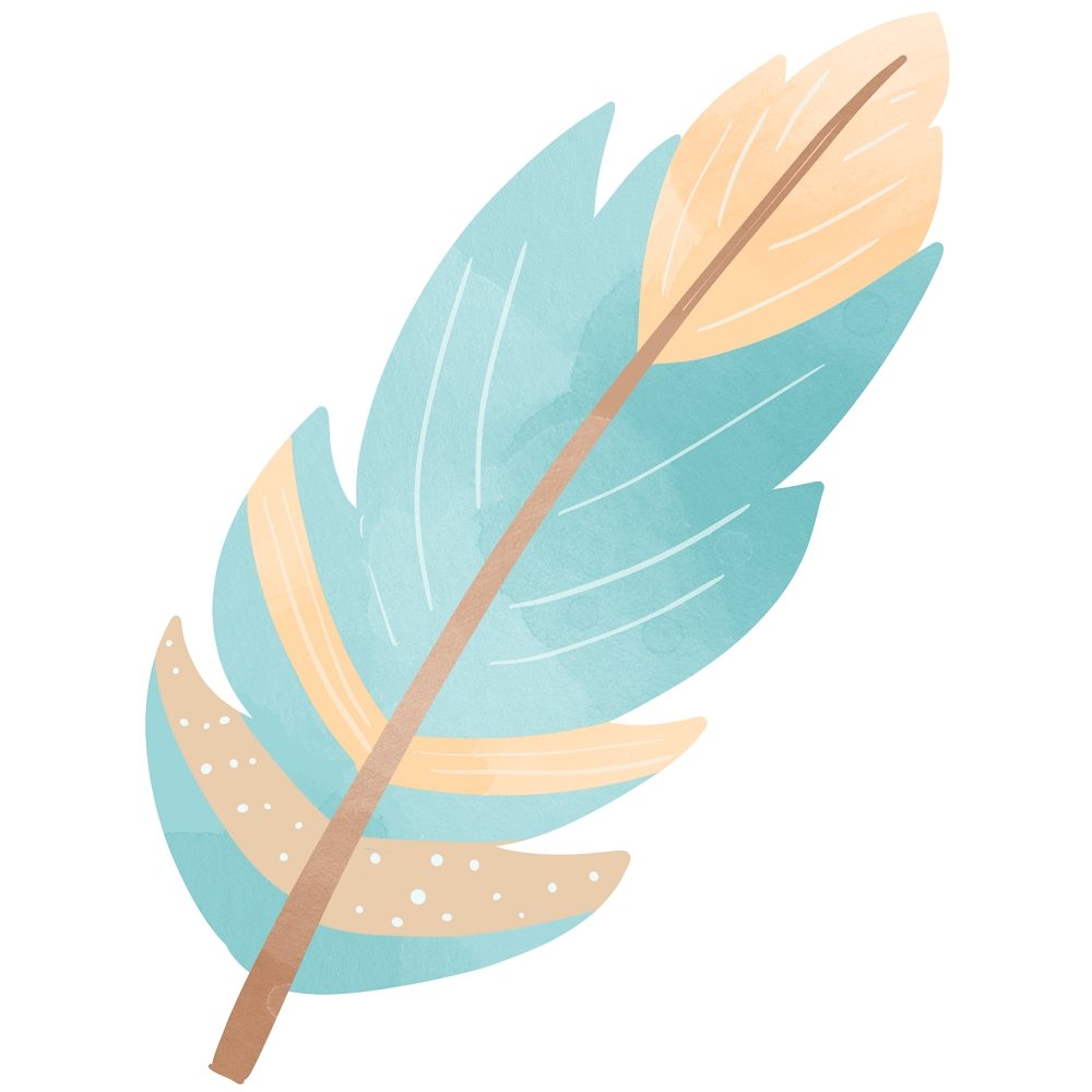 Boho Woodland Feather #1 Fabric Panel