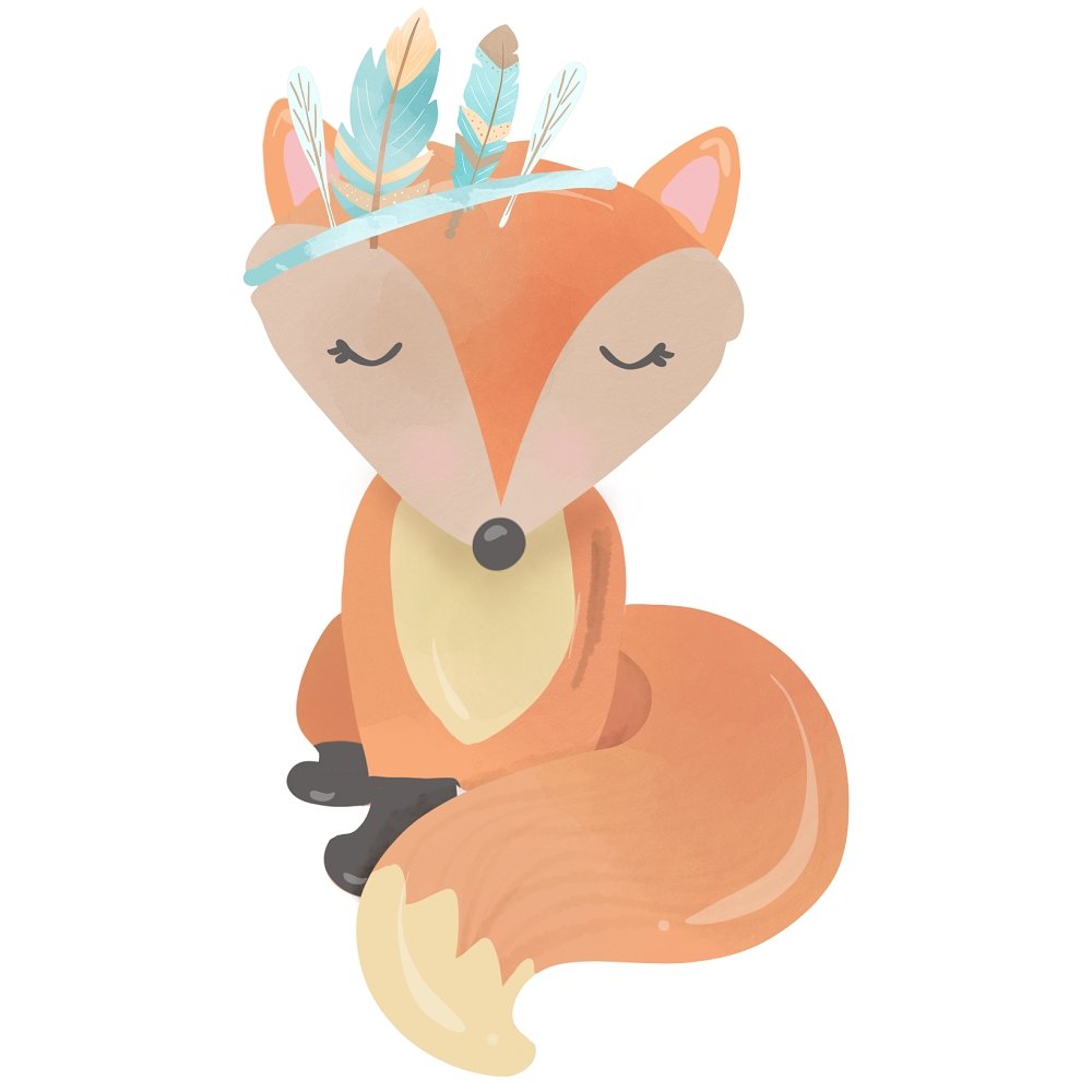 Boho Woodland Fox Fabric Panel