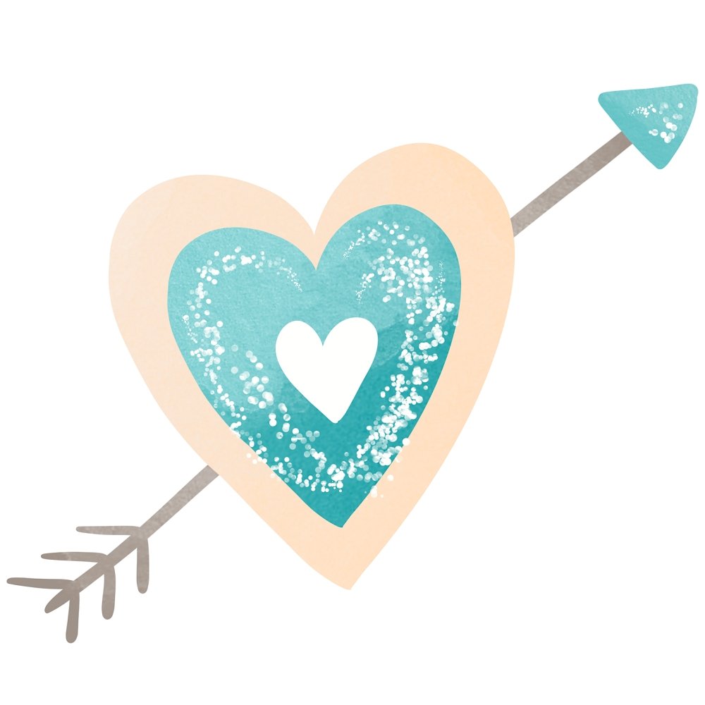 Boho Woodland Heart and Arrow #1 Fabric Panel