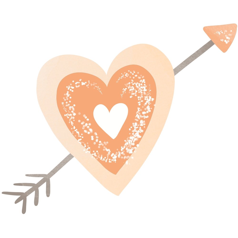 Boho Woodland Heart and Arrow #2 Fabric Panel