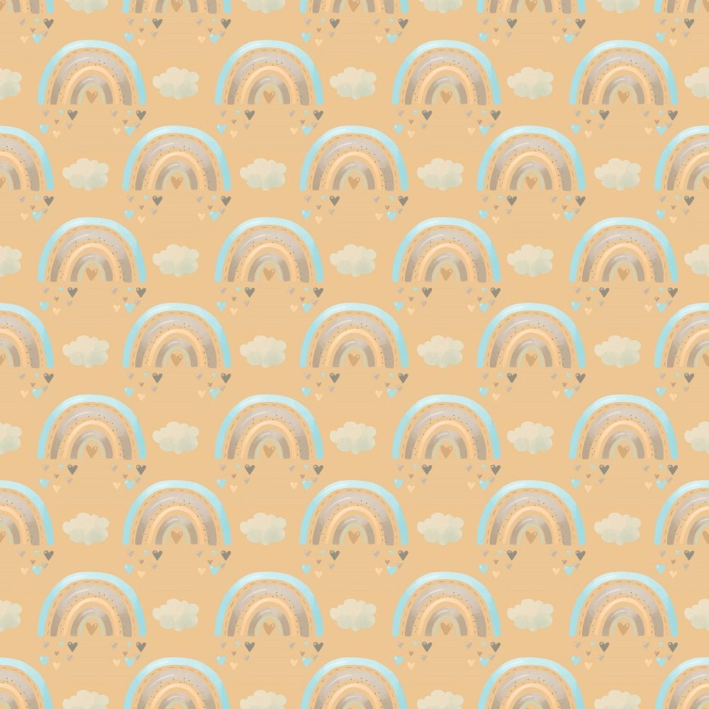 Boho Woodland Rainbows Fabric - Tan