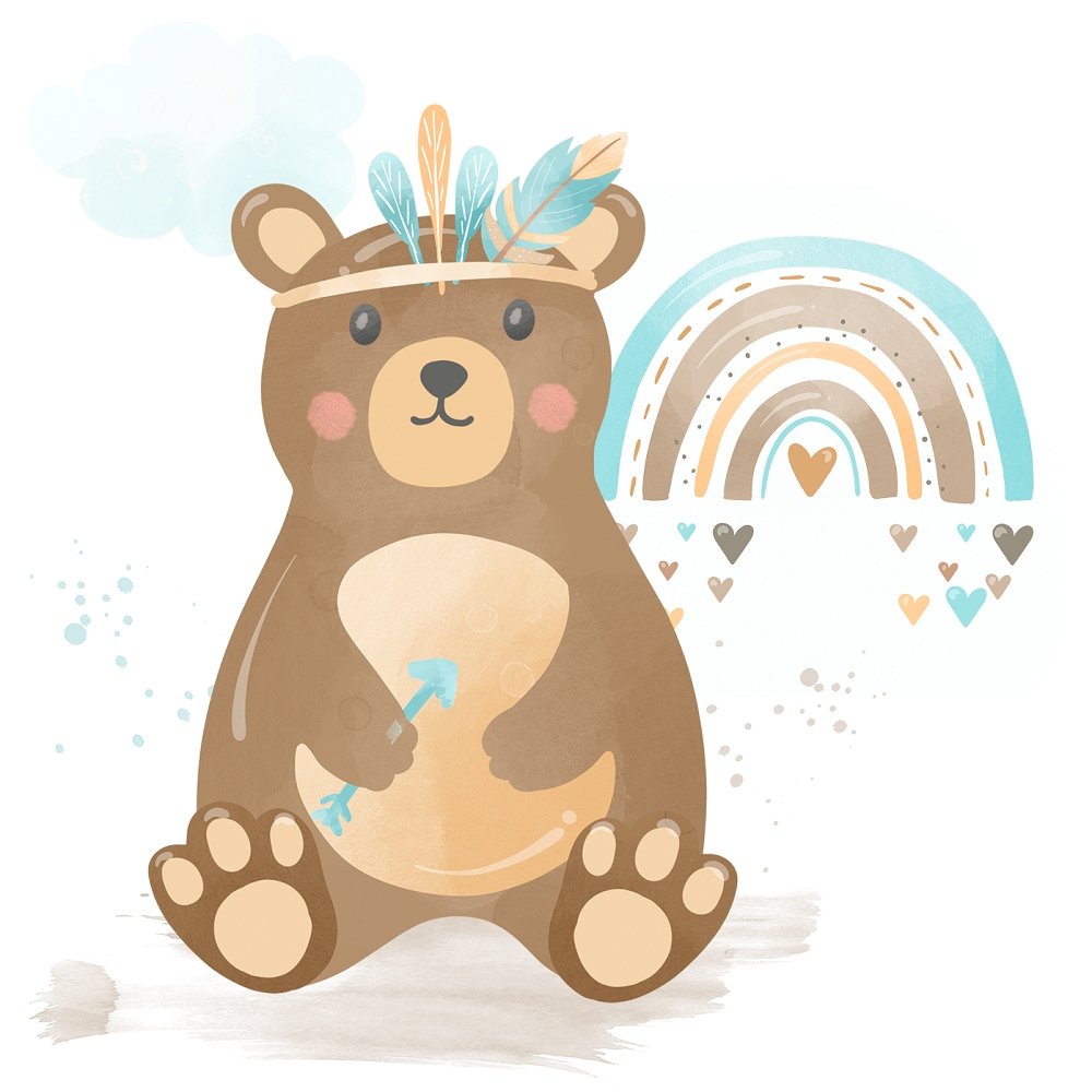 Boho Woodland Scene #1 Fabric Panel