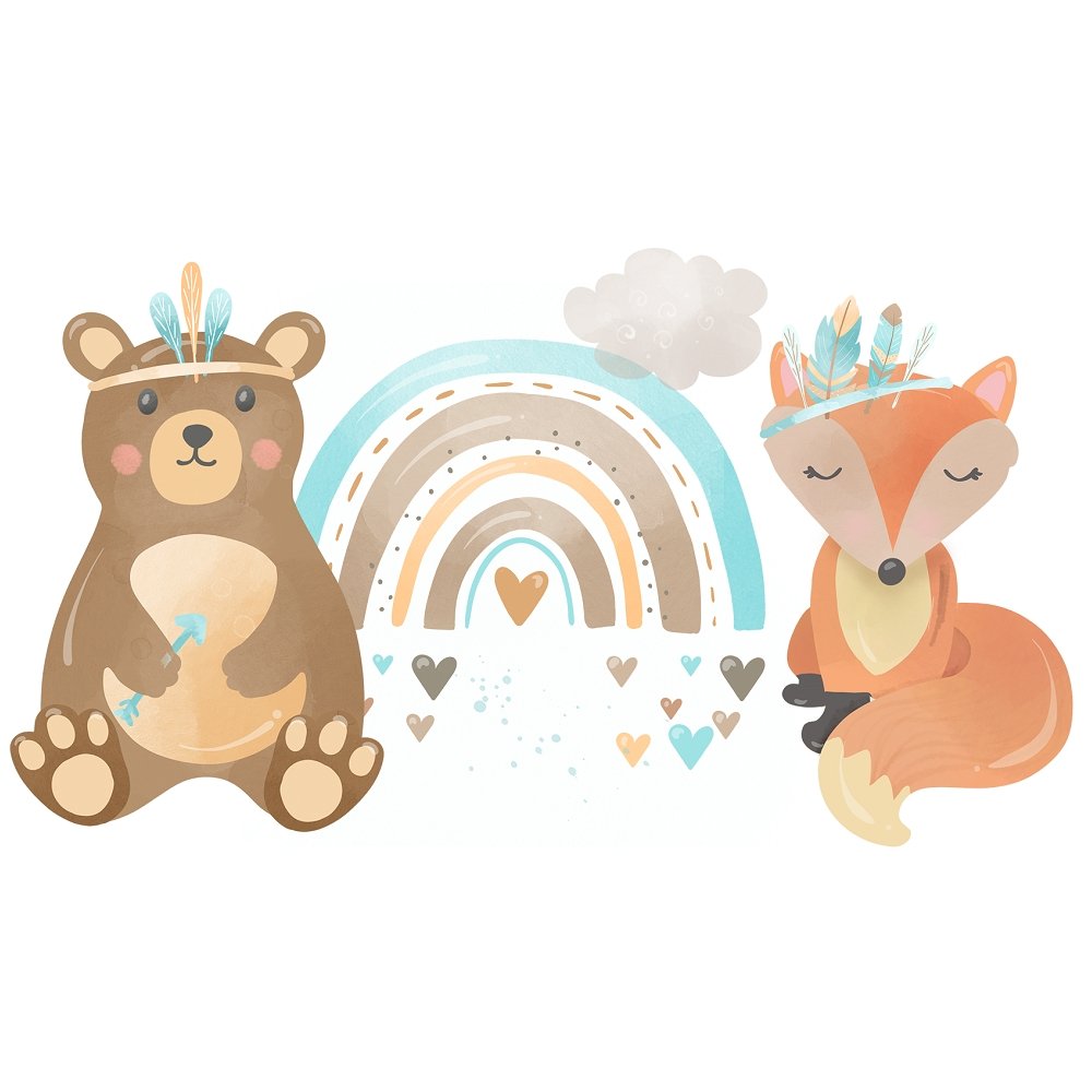 Boho Woodland Scene #4 Fabric Panel