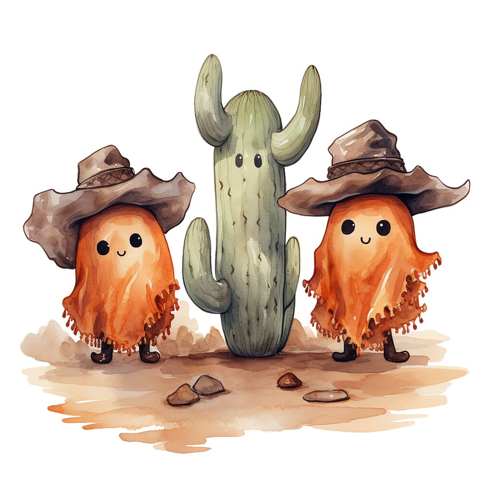 Boo Haw Ghosty Duo with Cactus Fabric Panel