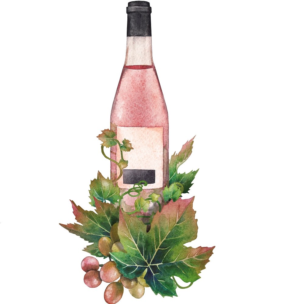 Bottle Of Ros Wine Fabric Panel