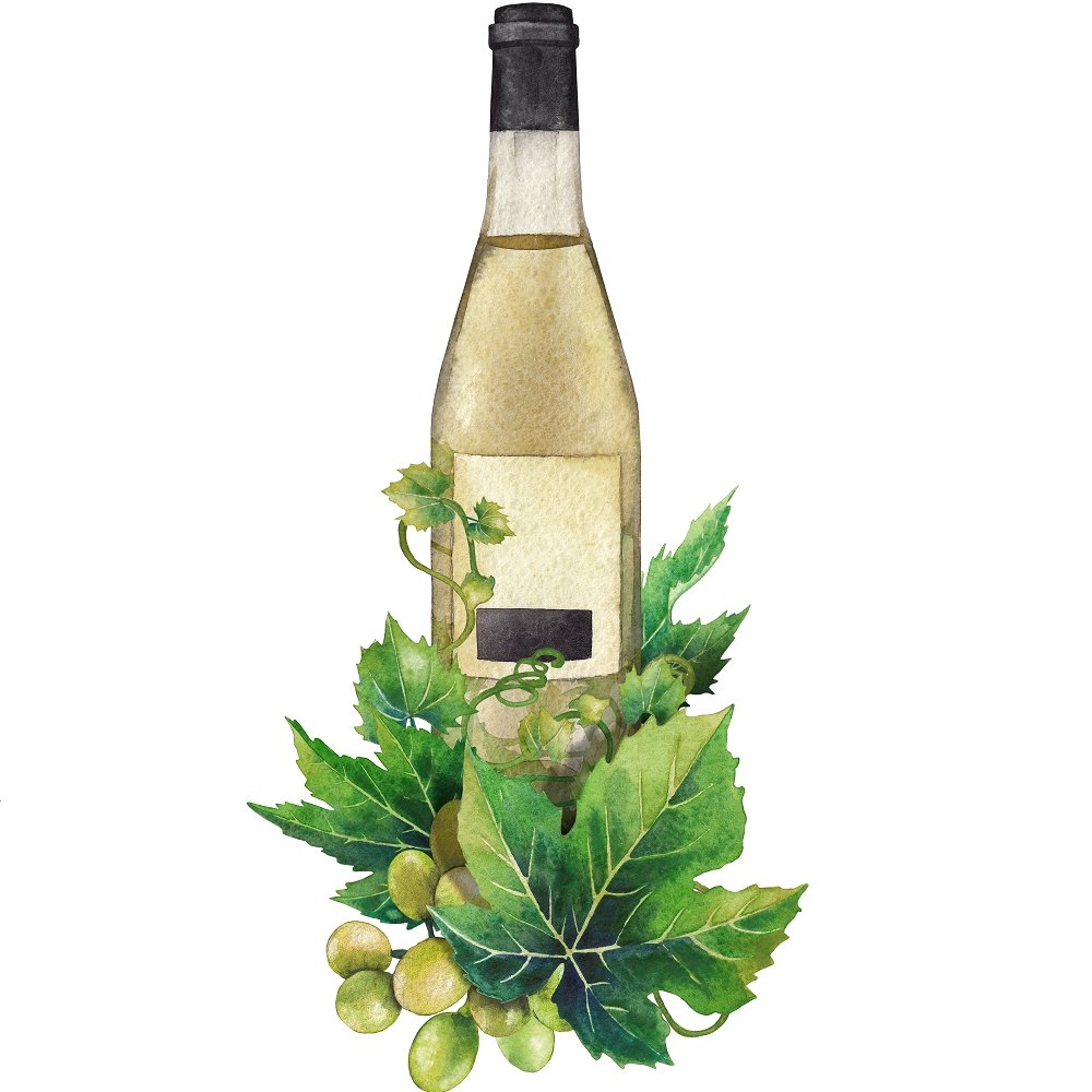 Bottle Of White Wine Fabric Panel