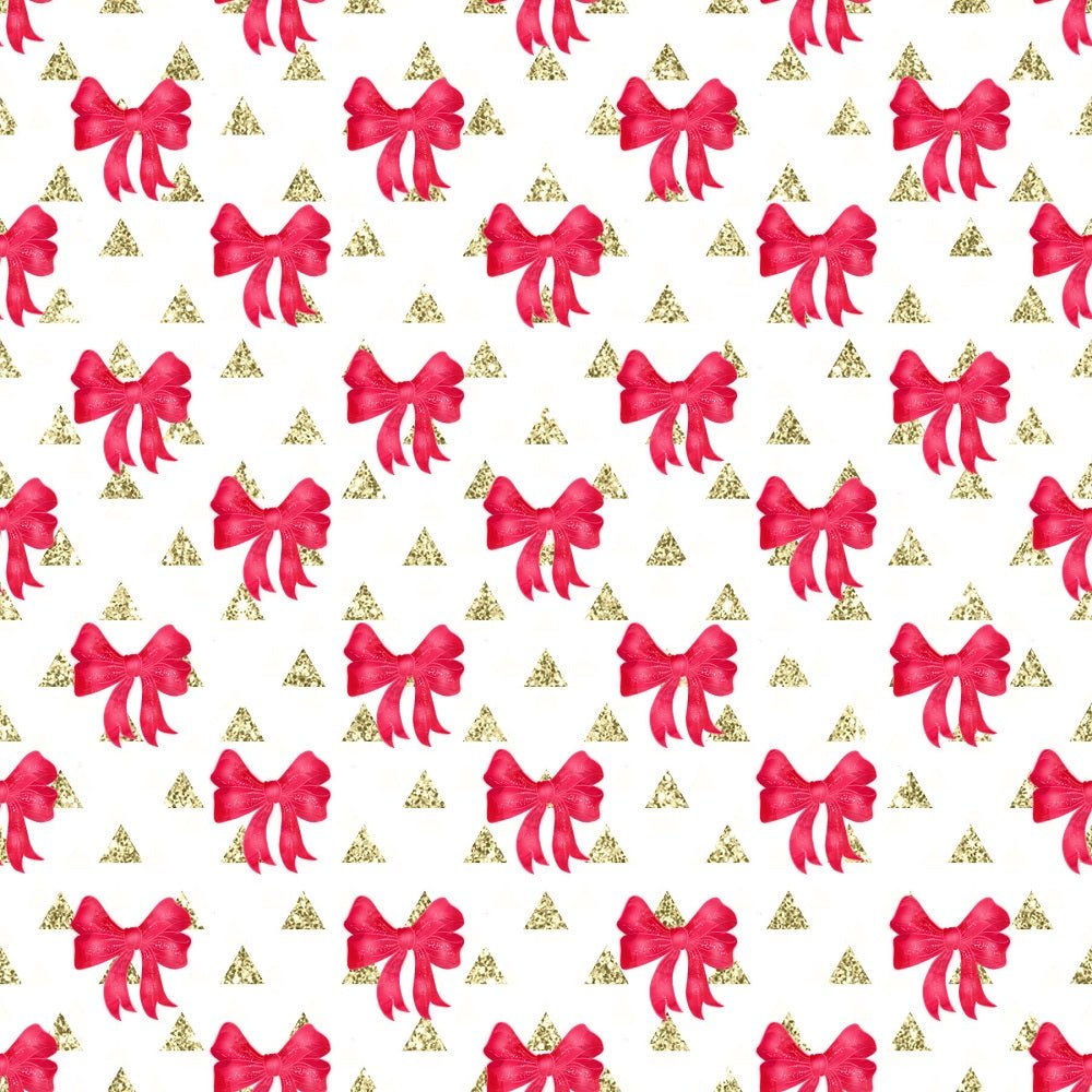 Bows & Triangles Fabric - White