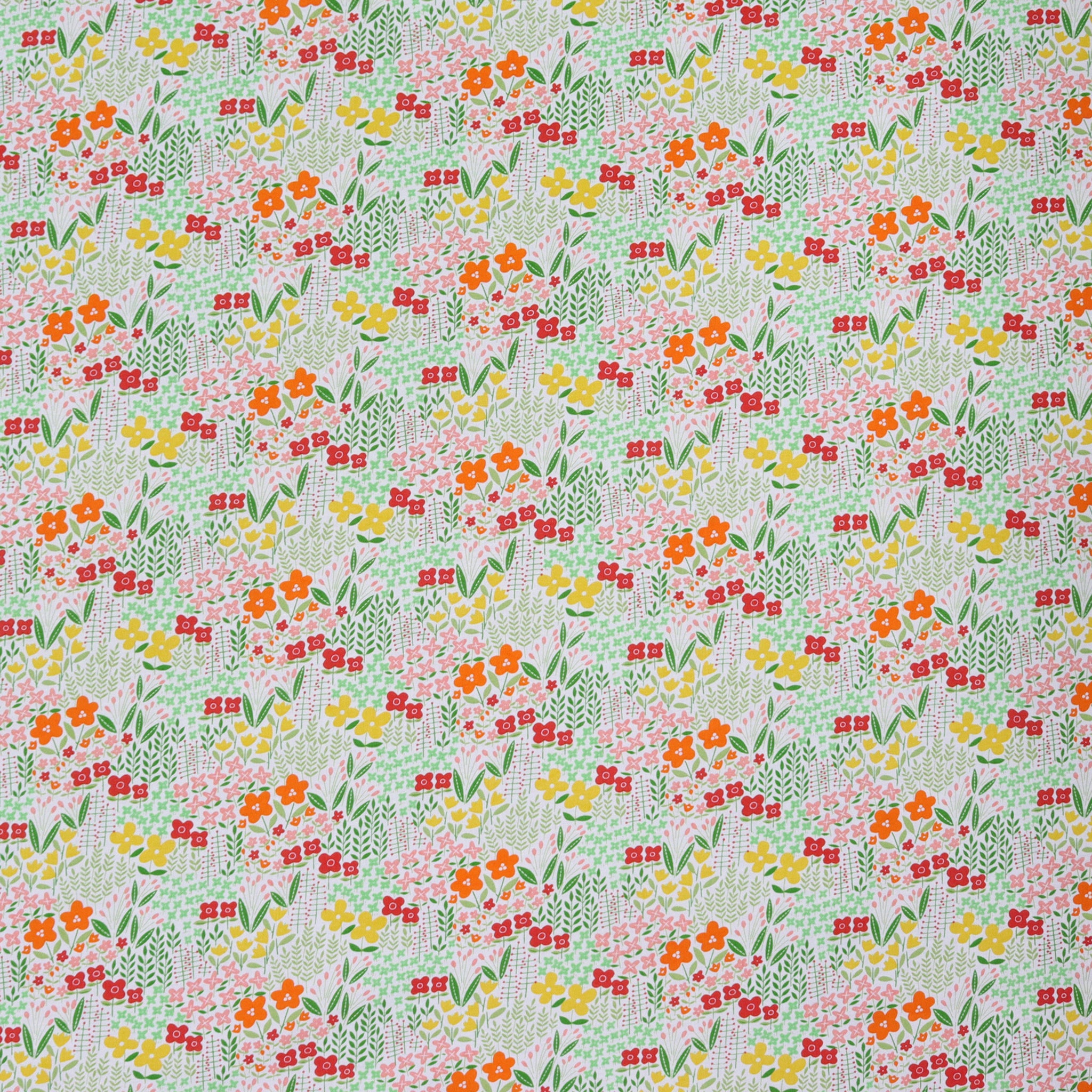 Blooming Color Meadow Fabric Collection - Green/Multi