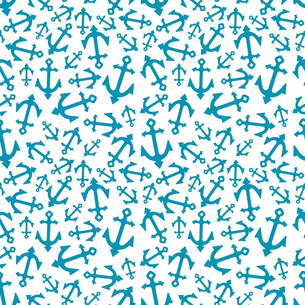 Boat Anchors Fabric - Cerulean Blue