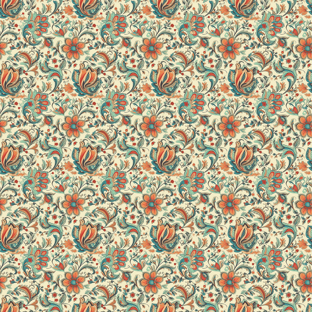 Bohemian Flowers Pattern #10 Fabric