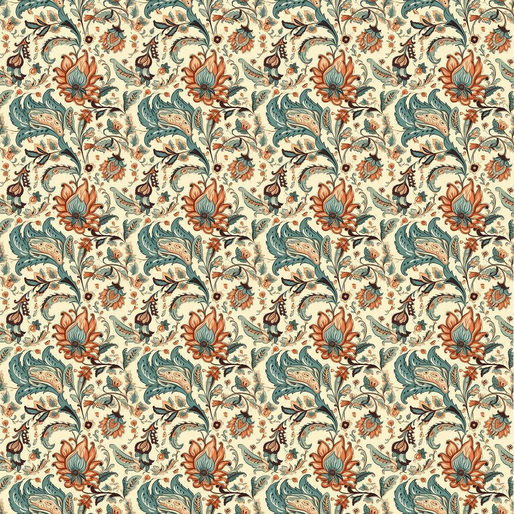 Bohemian Flowers Pattern #12 Fabric