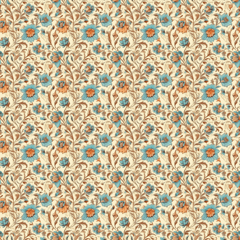 Bohemian Flowers Pattern #3 Fabric