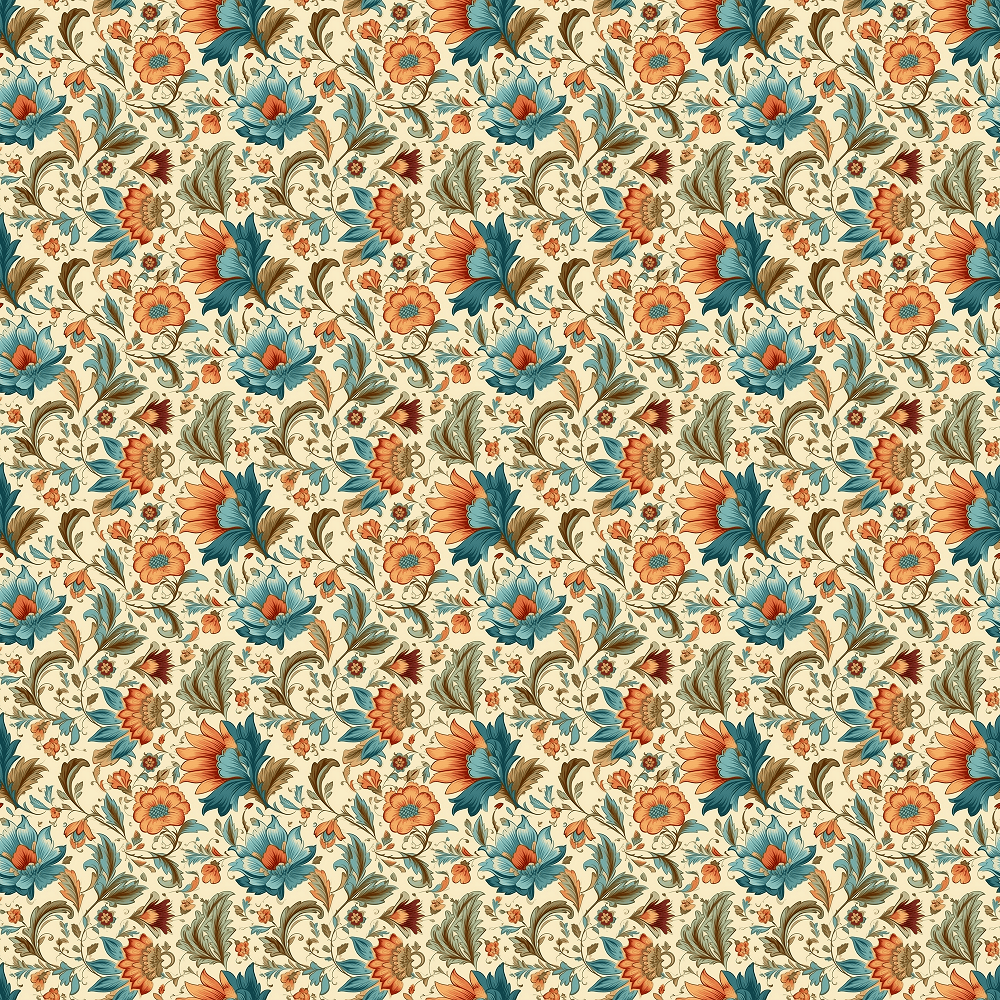 Bohemian Flowers Pattern #4 Fabric