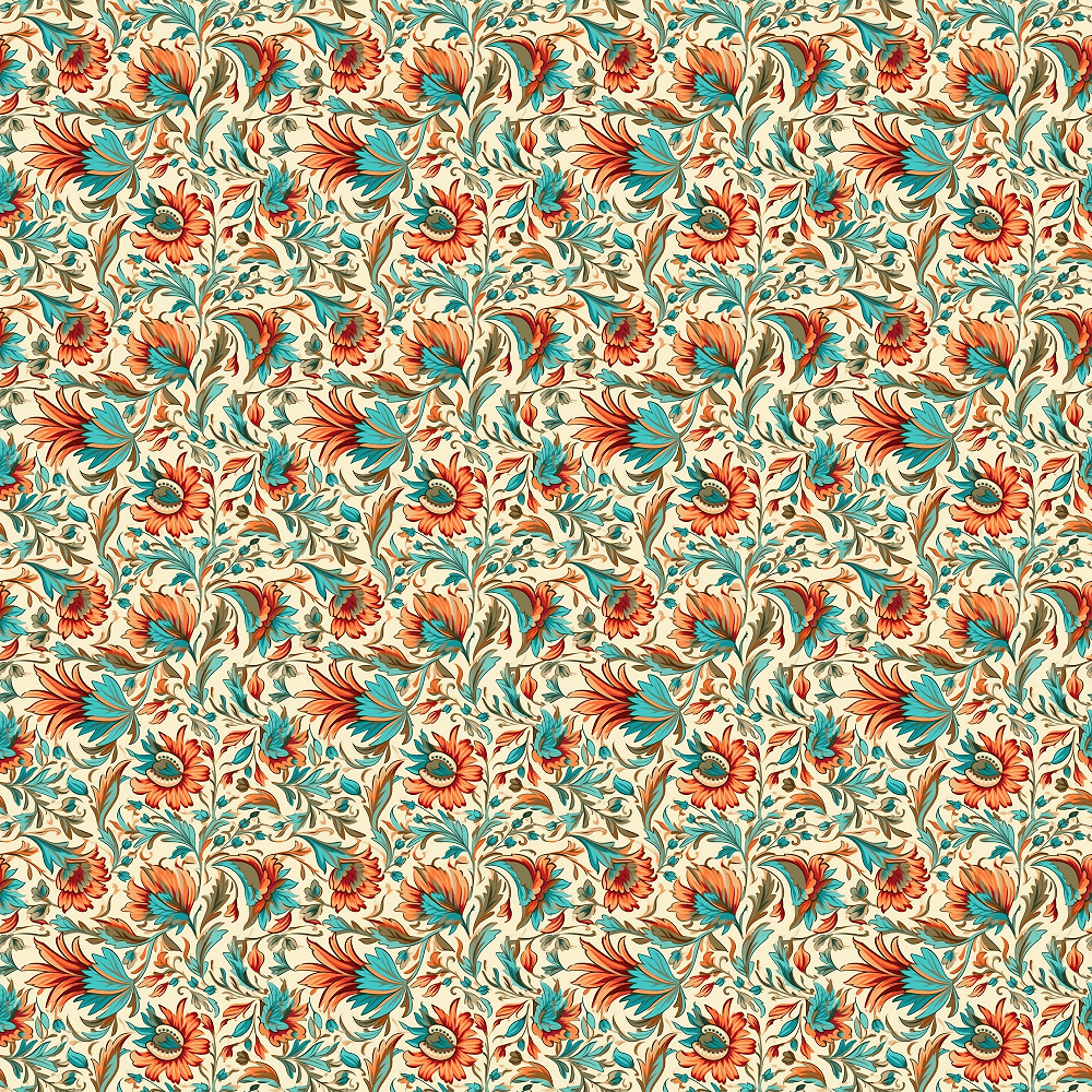 Bohemian Flowers Pattern #8 Fabric