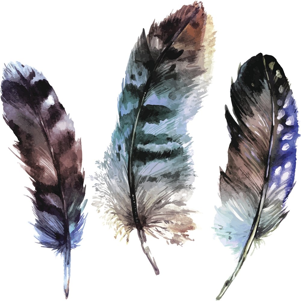 Boho Feathers Fabric Panel - Multi