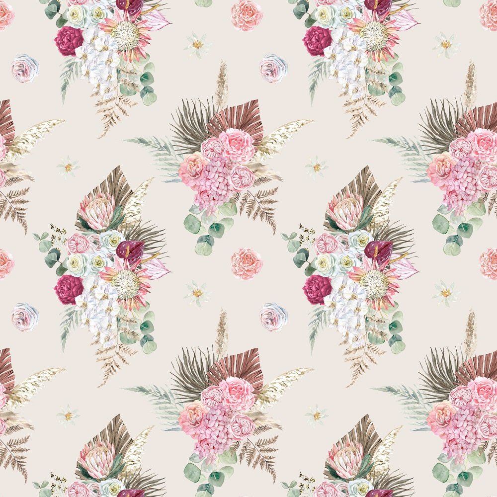 Boho Floral Pattern #2 Fabric