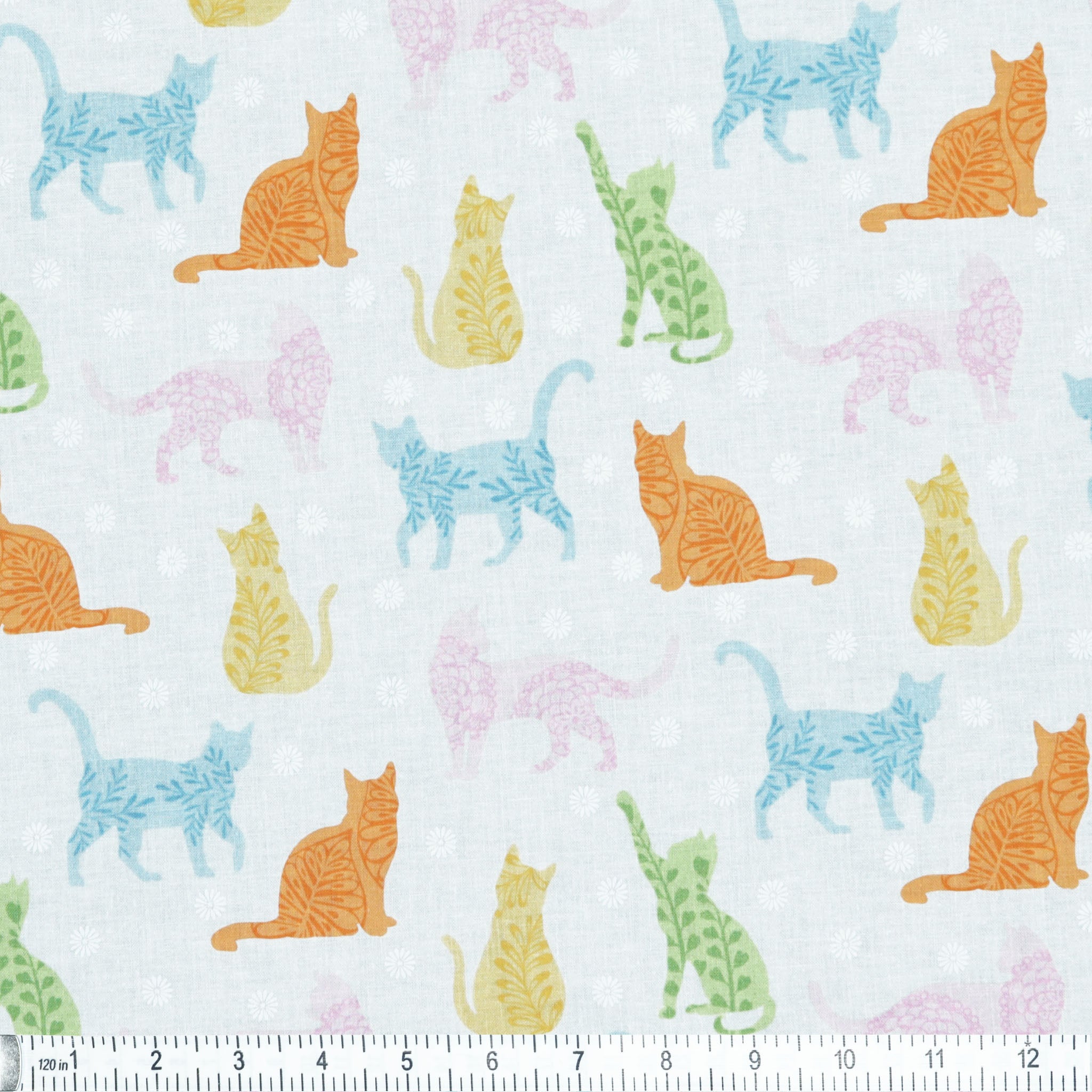 Color It Sunshine Fabric Collection - Kitty Sunshine White/Multi
