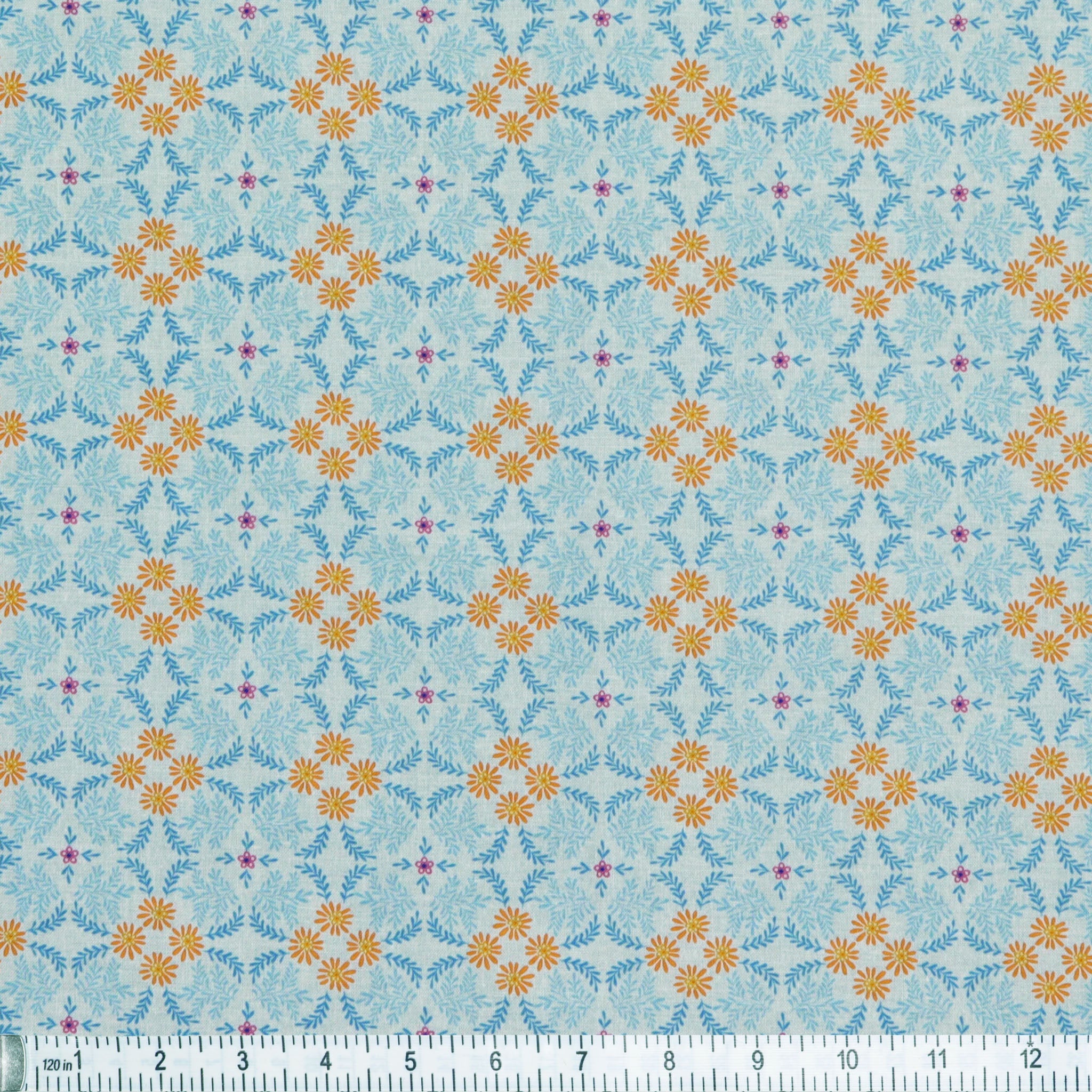 Color It Sunshine Fabric Collection - Sunshine Medallion Tangerine/Blue