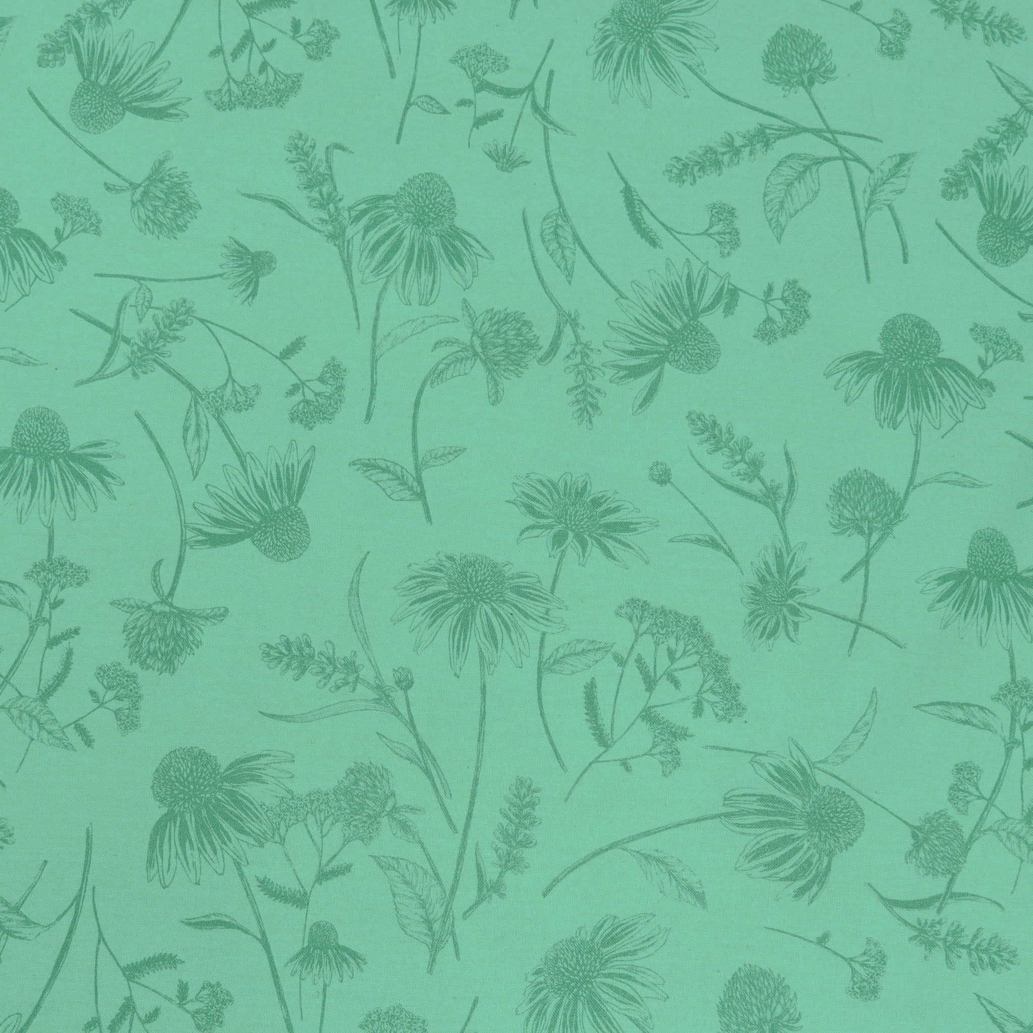 Bee Haven Fabric Collection - Coneflower Tonal Light Teal