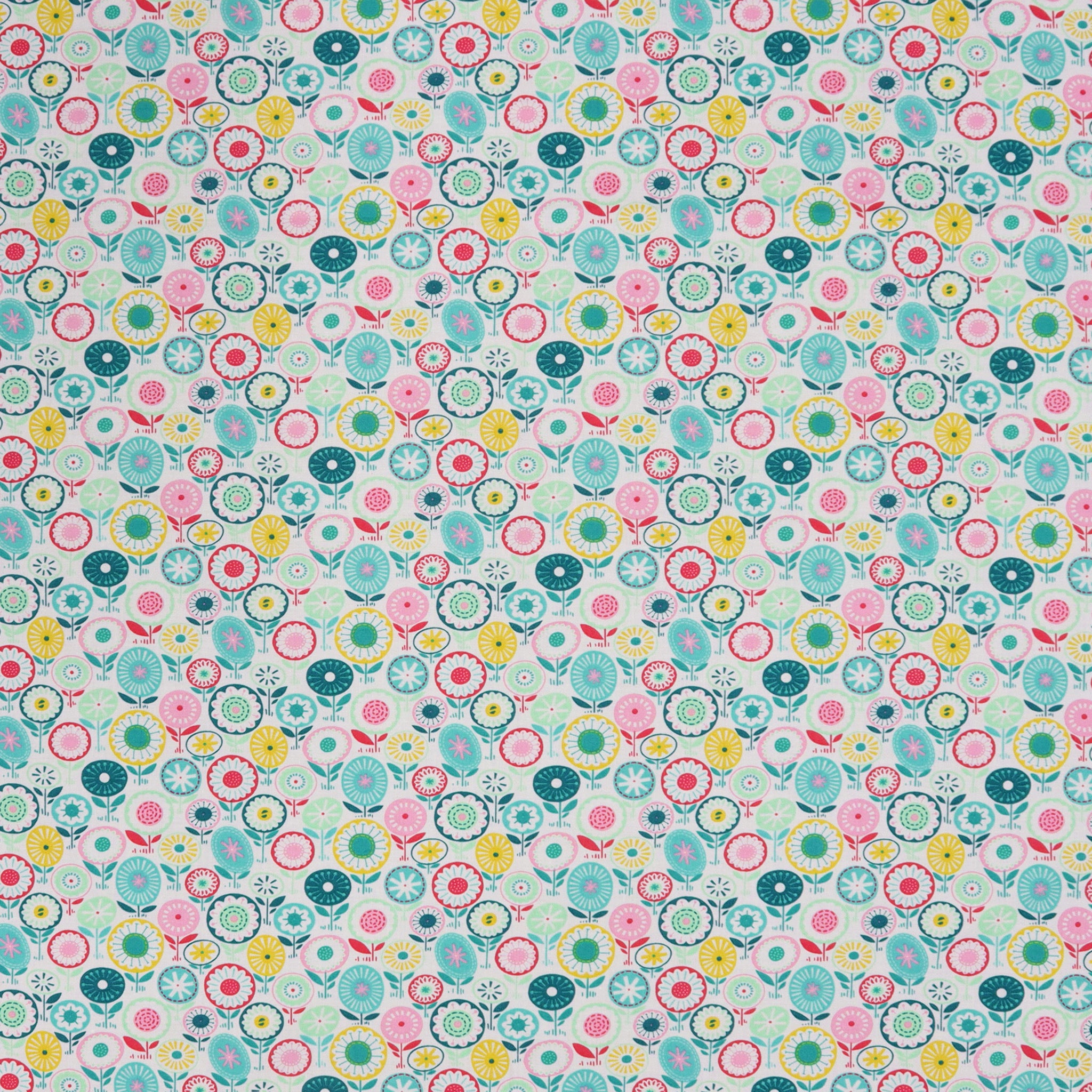 Blooming Color Josie Fabric Collection - Turquoise/Multi
