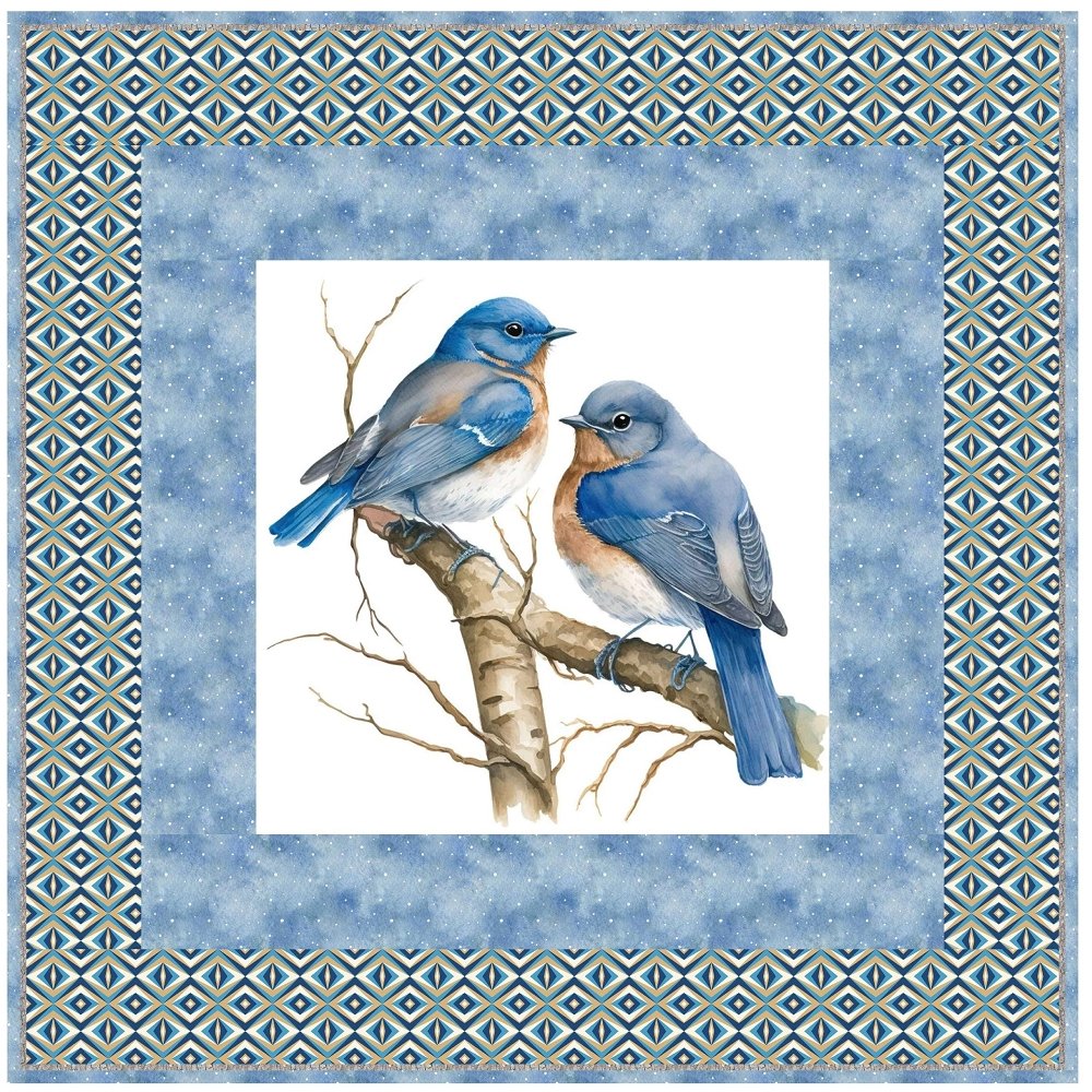 Bluebirds on a Branch Wall Hanging 42" x 42"