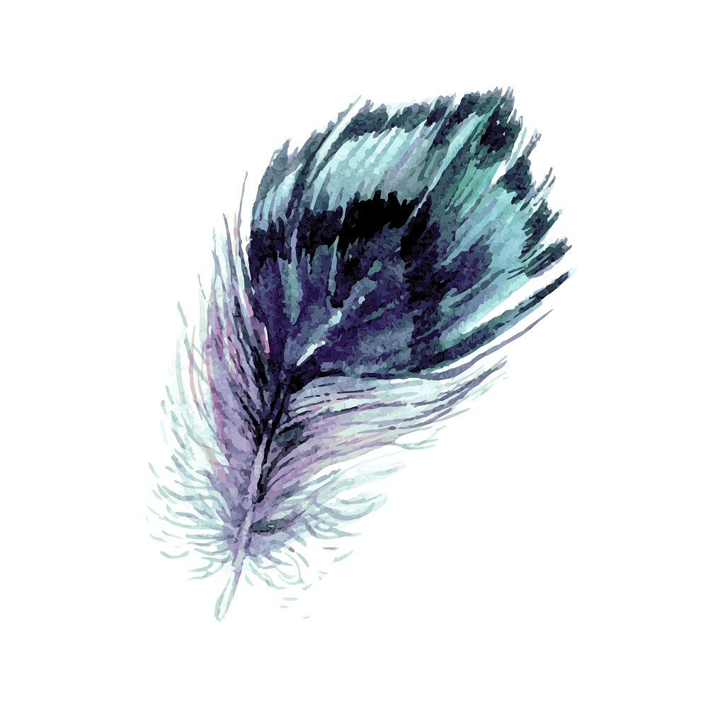 Bluejay Feather Fabric Panel