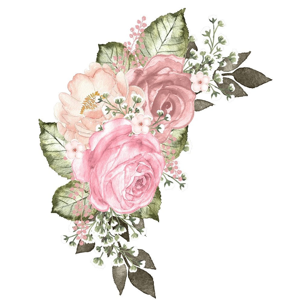 Blush Floral Arrangement Fabric Panel Variation 2