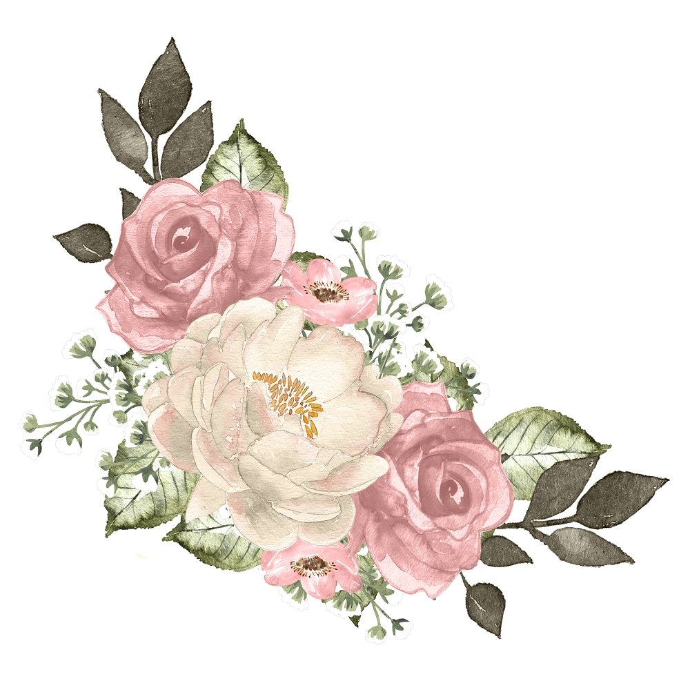 Blush Floral Arrangement Fabric Panel Variation 5