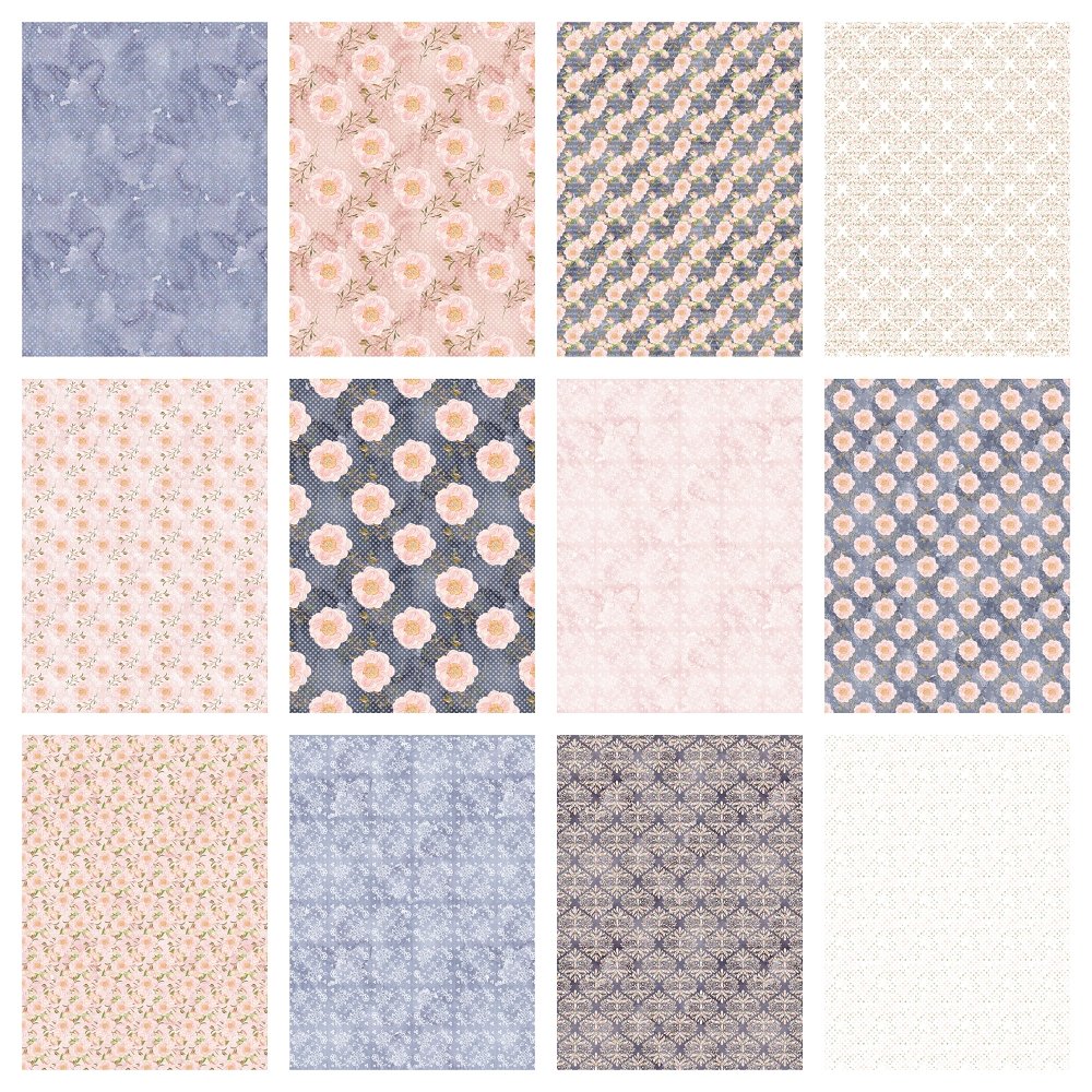 Blushing Bride Peonies Fabric Collection - 1/2 Yard Bundle