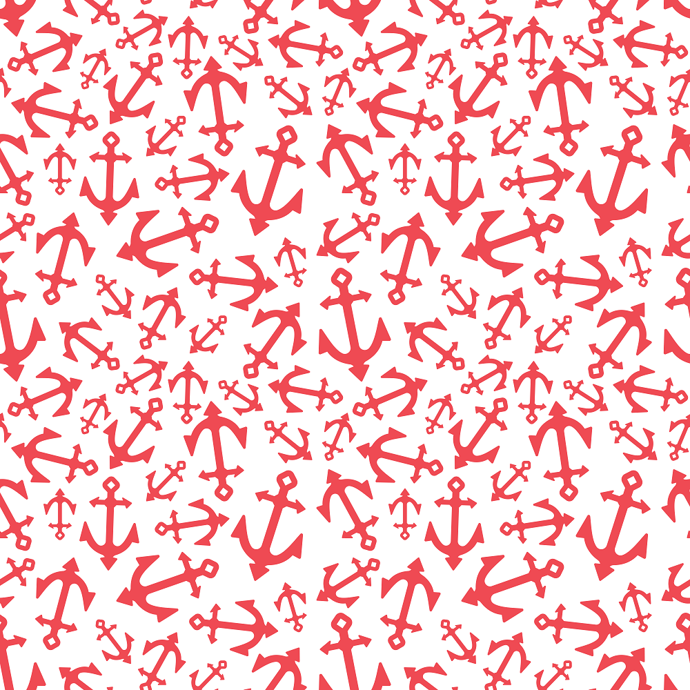 Boat Anchors Fabric - Red