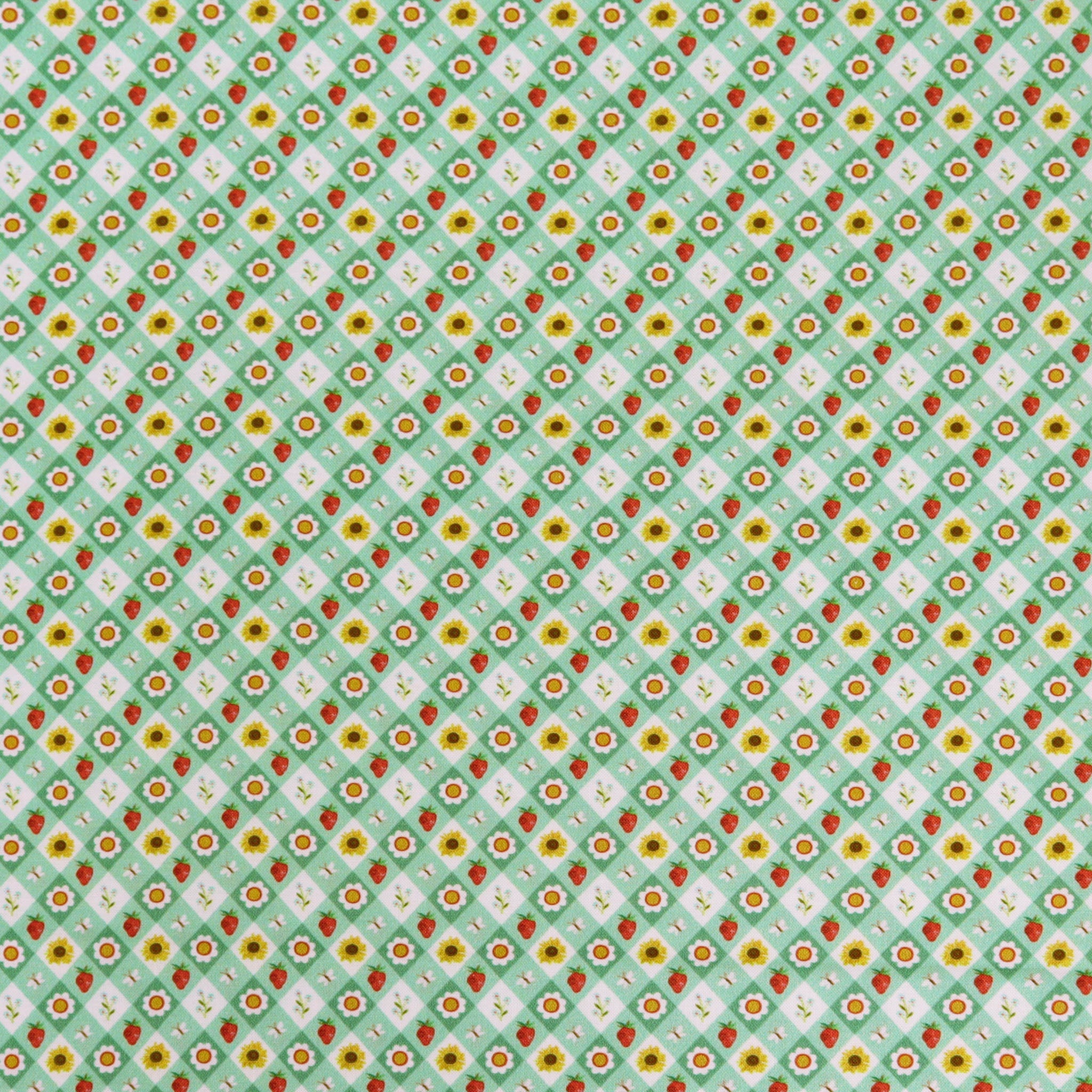A Wildflower Heart Fabric Collection - Cottage Picnic Light Teal