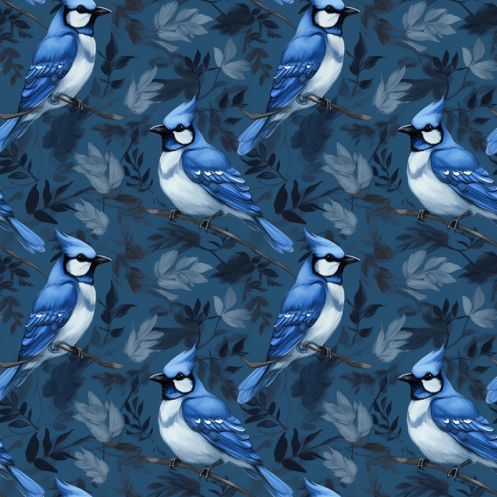 Blue Birds Pattern #1 Fabric