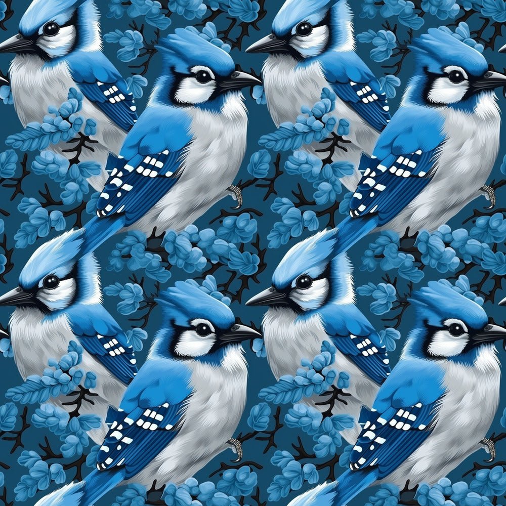 Blue Birds Pattern #2 Fabric