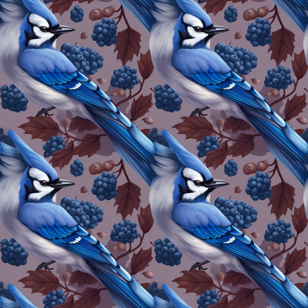 Blue Birds Pattern #3 Fabric
