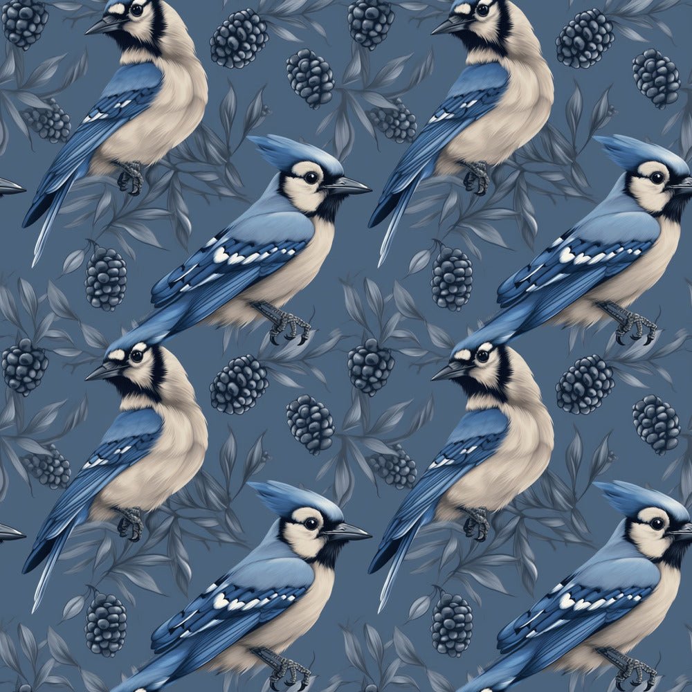Blue Birds Pattern #4 Fabric