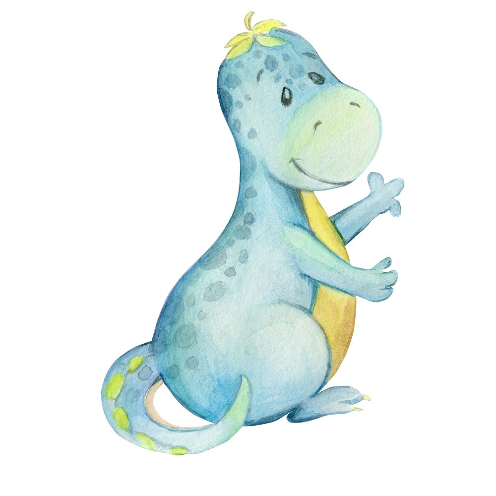 Blue Cartoon Trodon Fabric Panel