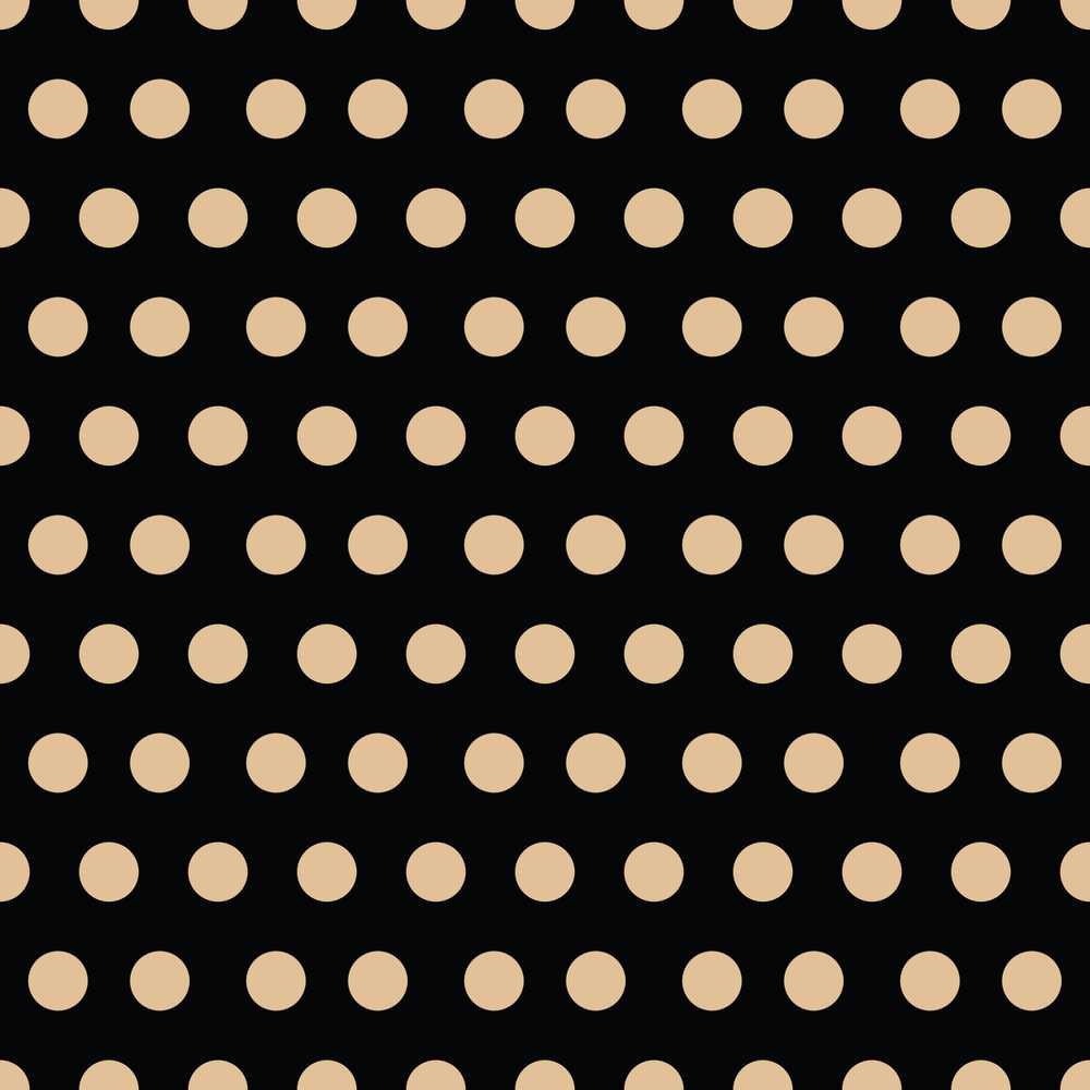 Blue Christmas Dots Fabric - Gold/Black