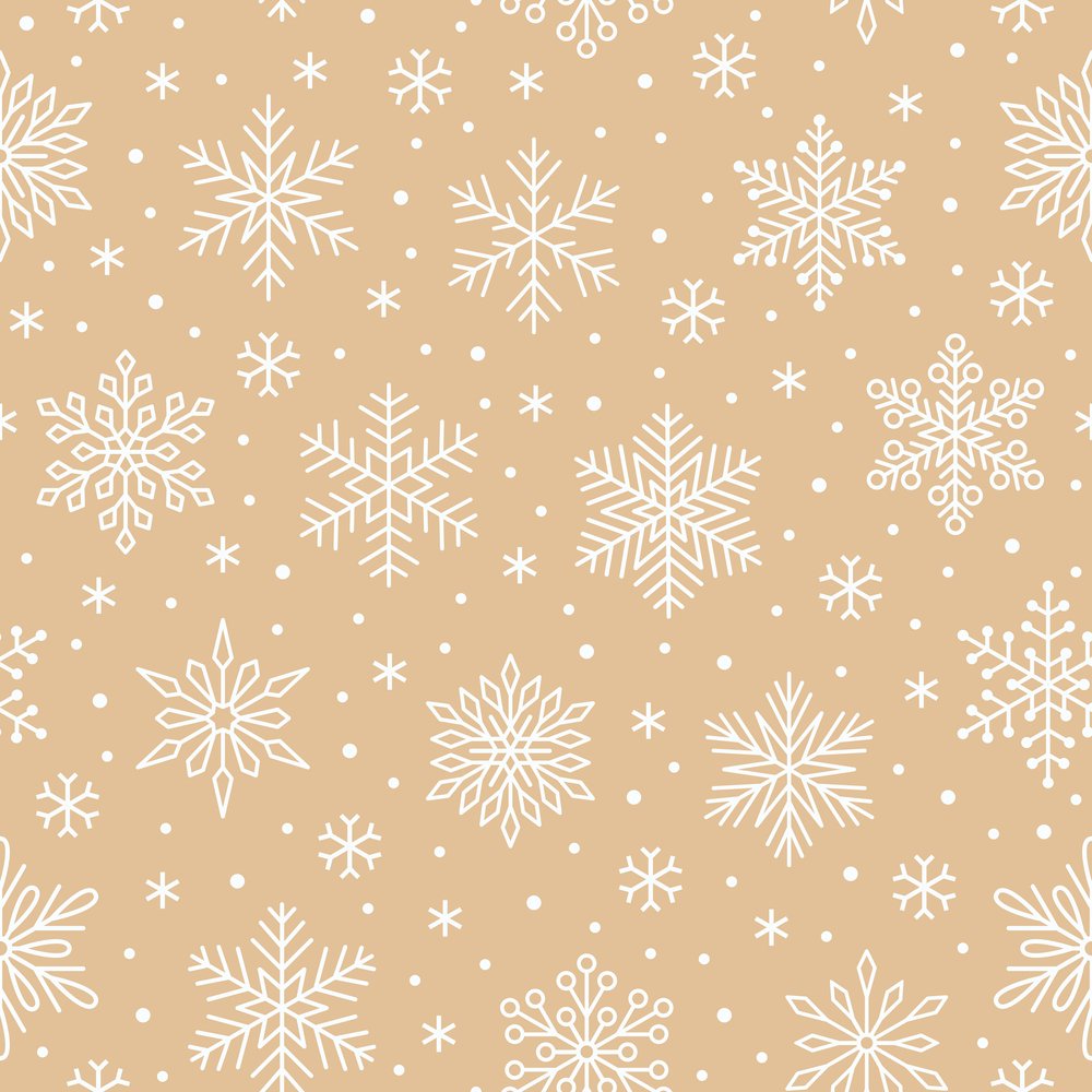 Blue Christmas Snowflakes Fabric - Gold