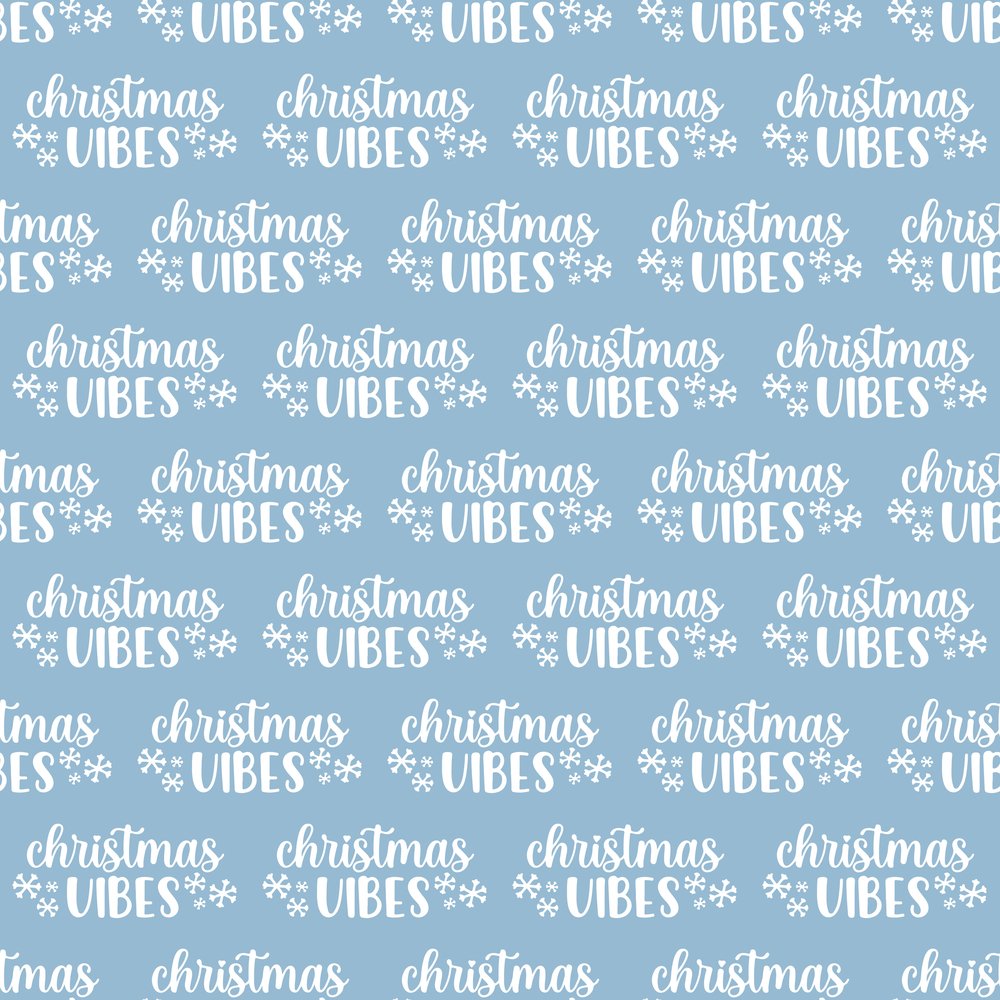 Blue Christmas Vibes Fabric - Blue