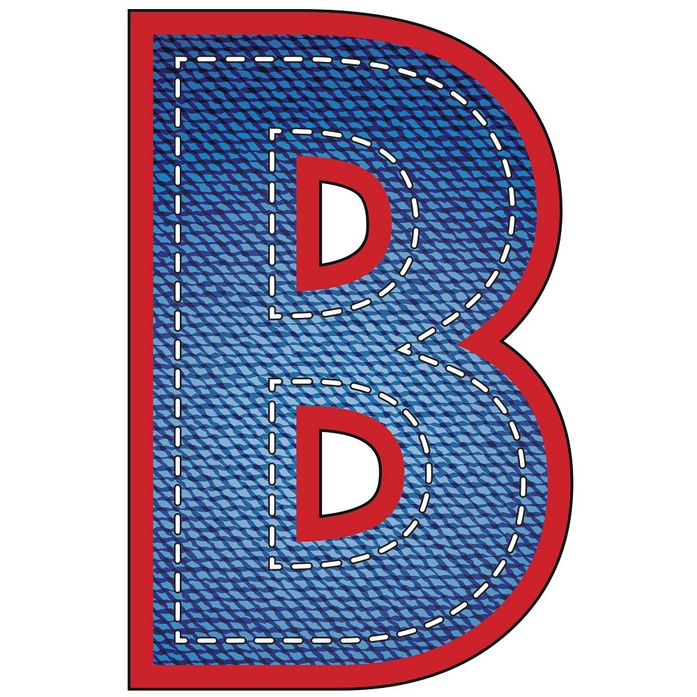 Blue Jean "B" Fabric Panel