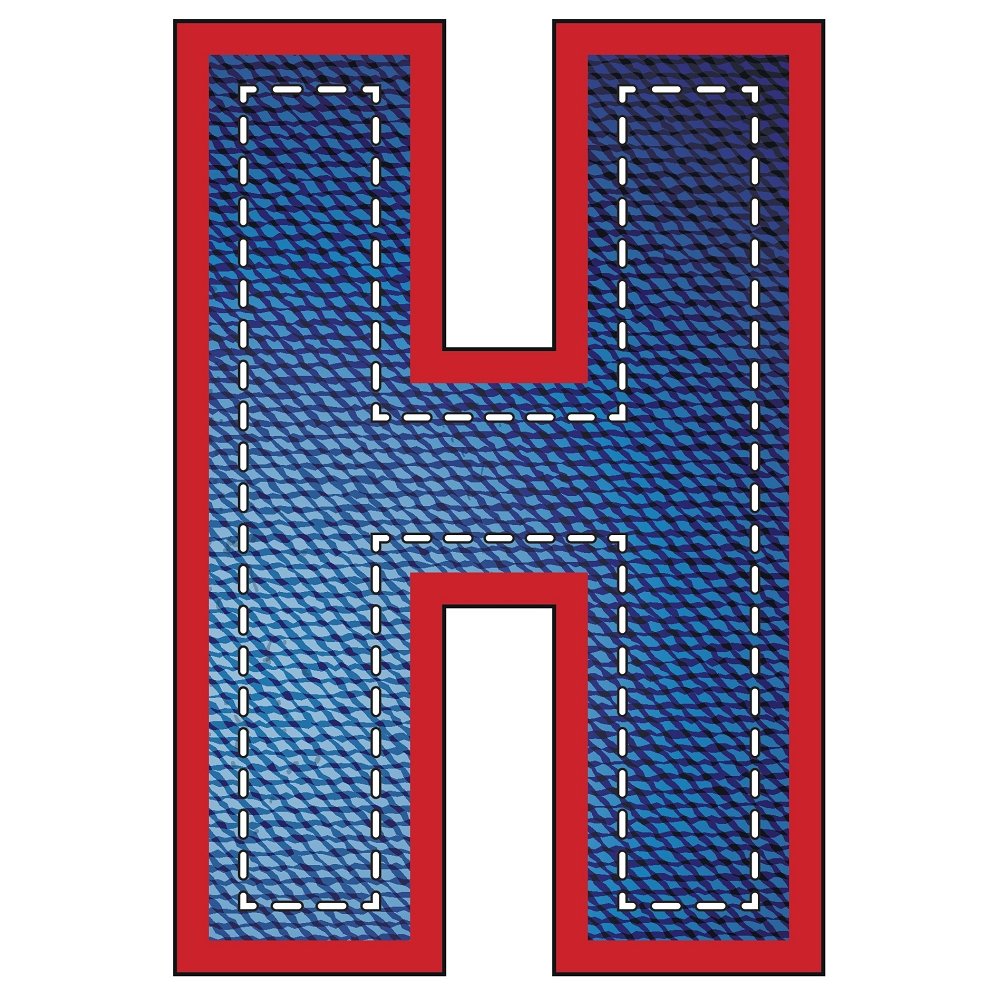 Blue Jean "H" Fabric Panel