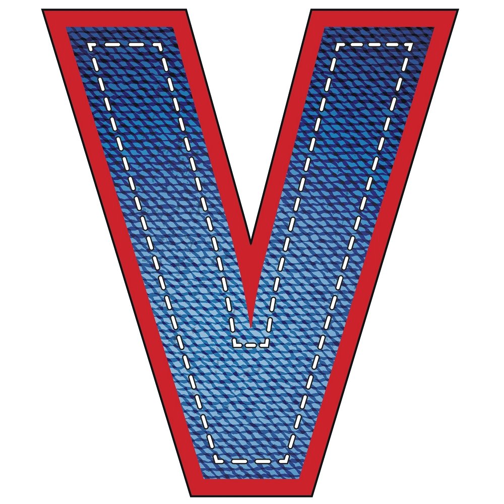 Blue Jean "V" Fabric Panel