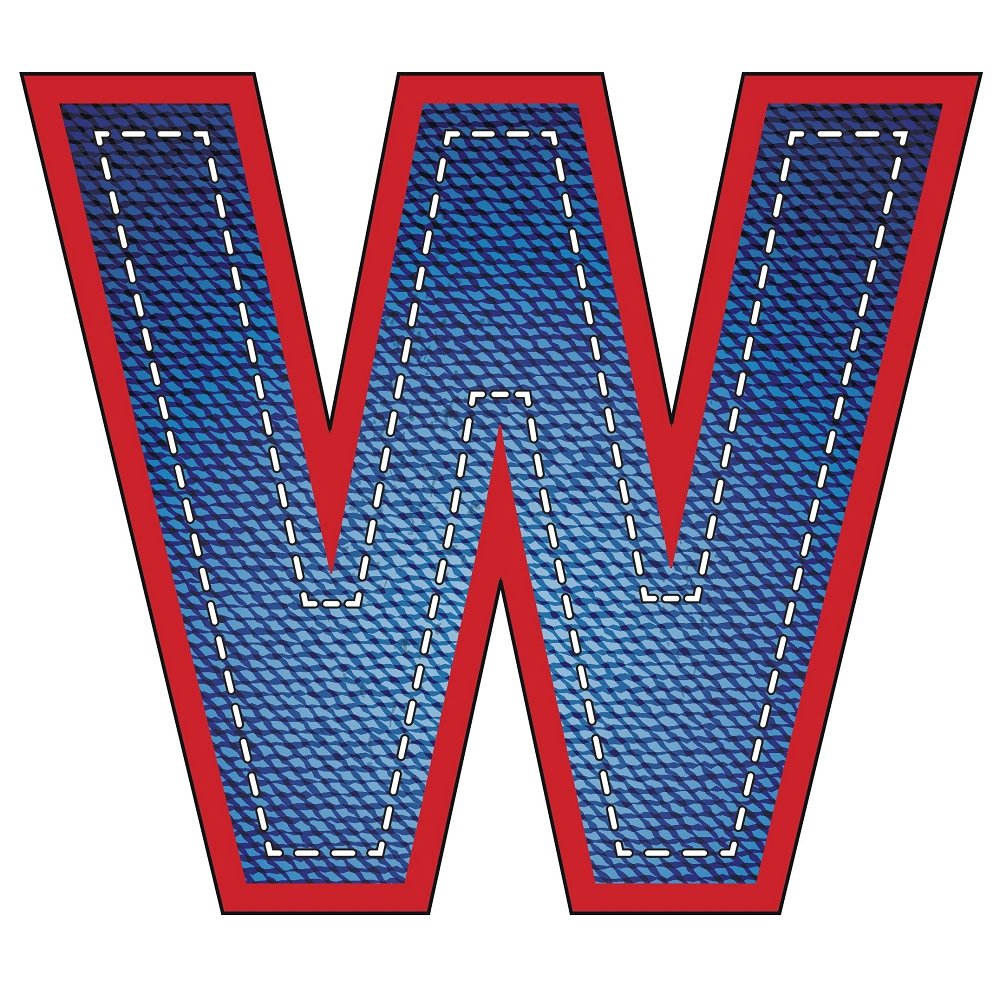 Blue Jean "W" Fabric Panel