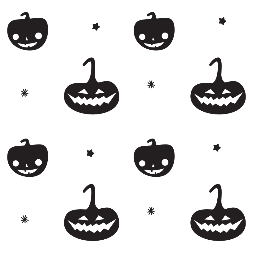 Black Pumpkins Fabric - White